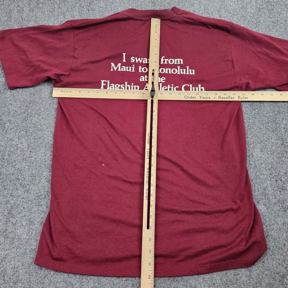 Vintage Flagship Athletic Club Tshirt Mens XL‎ Maroon Made in USA Hawaii Maui - Picture 5 of 6